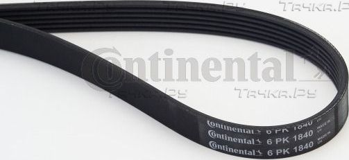 Приводной ремень поликлиновой ContiTech для Mazda 2 II (DE) 2007-2014. Артикул 6PK1840