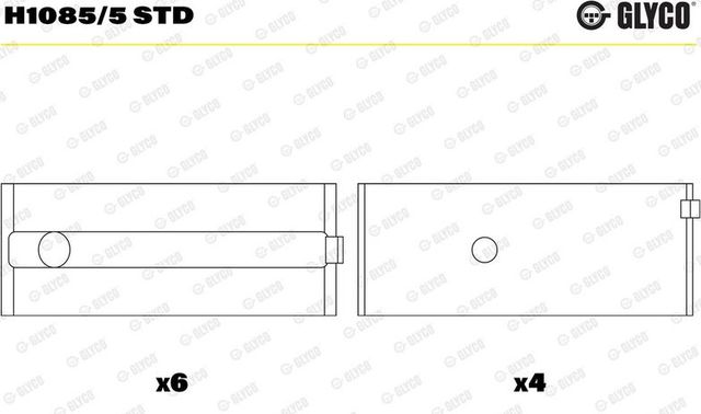 Вкладыши коренные Glyco для Caterham 21 1994-2002. Артикул H1085/5 STD