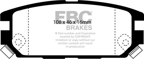 Тормозные колодки EBC Brakes задние для Mitsubishi Galant VII 1992-1996. Артикул DP3987C