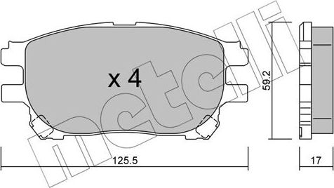 Тормозные колодки Metelli. Артикул 22-0615-0