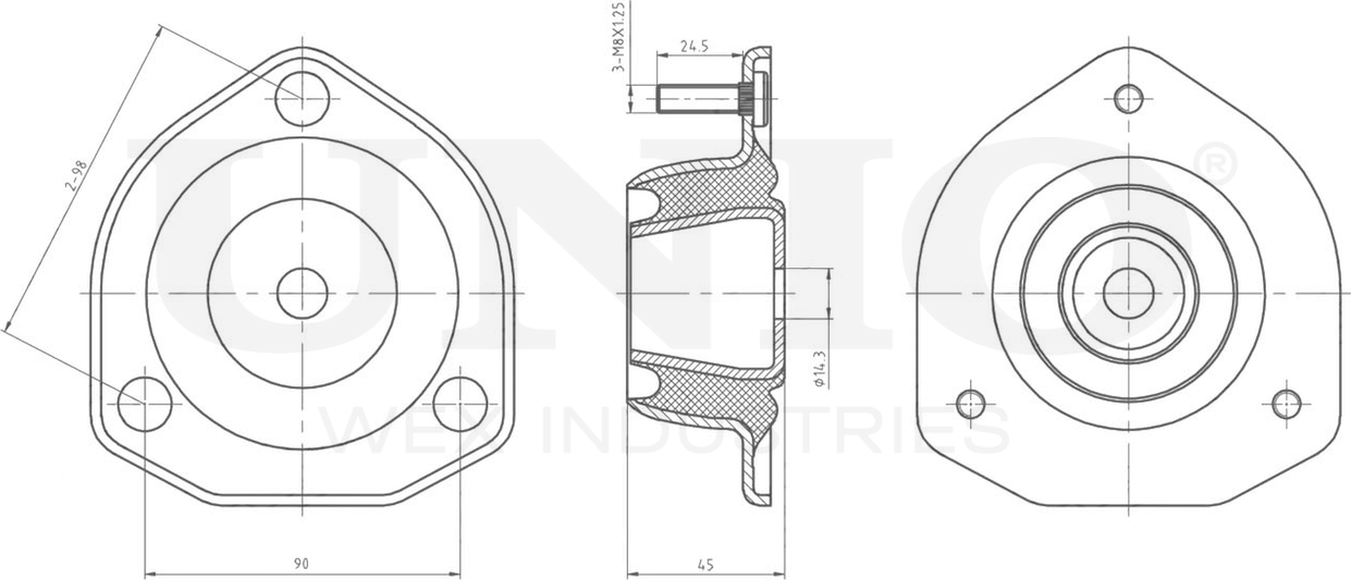 Опора амортизационной стойки (Unio). Артикул RMP-13082