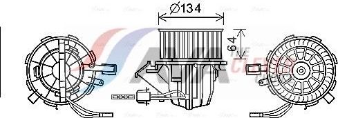 Вентилятор, мотор печки (отопителя) салона AVA. Артикул AI8391
