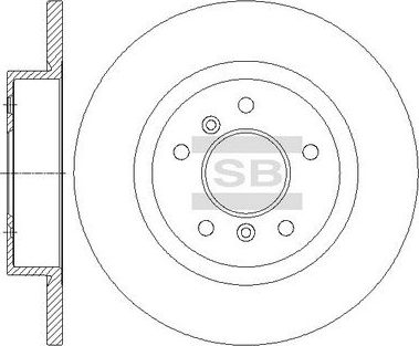 Тормозной диск Sangsin Hi-Q задний для Renault Kadjar I 2015-2026. Артикул SD4252