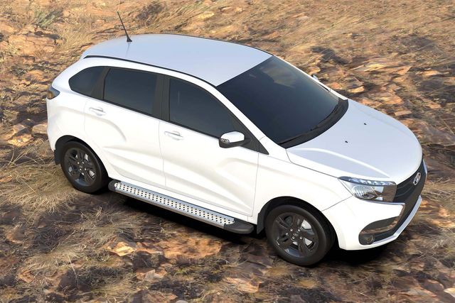 Пороги алюминиевые Arbori Standart Silver 1700 для Lada Xray 2015-2026. Артикул AFZDAALLADXR05