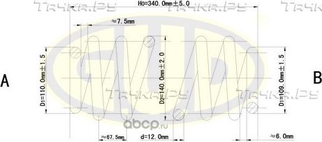 Пружина подвески G.U.D.. Артикул GCS063456