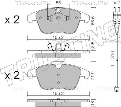Тормозные колодки Trusting для Peugeot 508 I 2010-2018. Артикул 691.5W