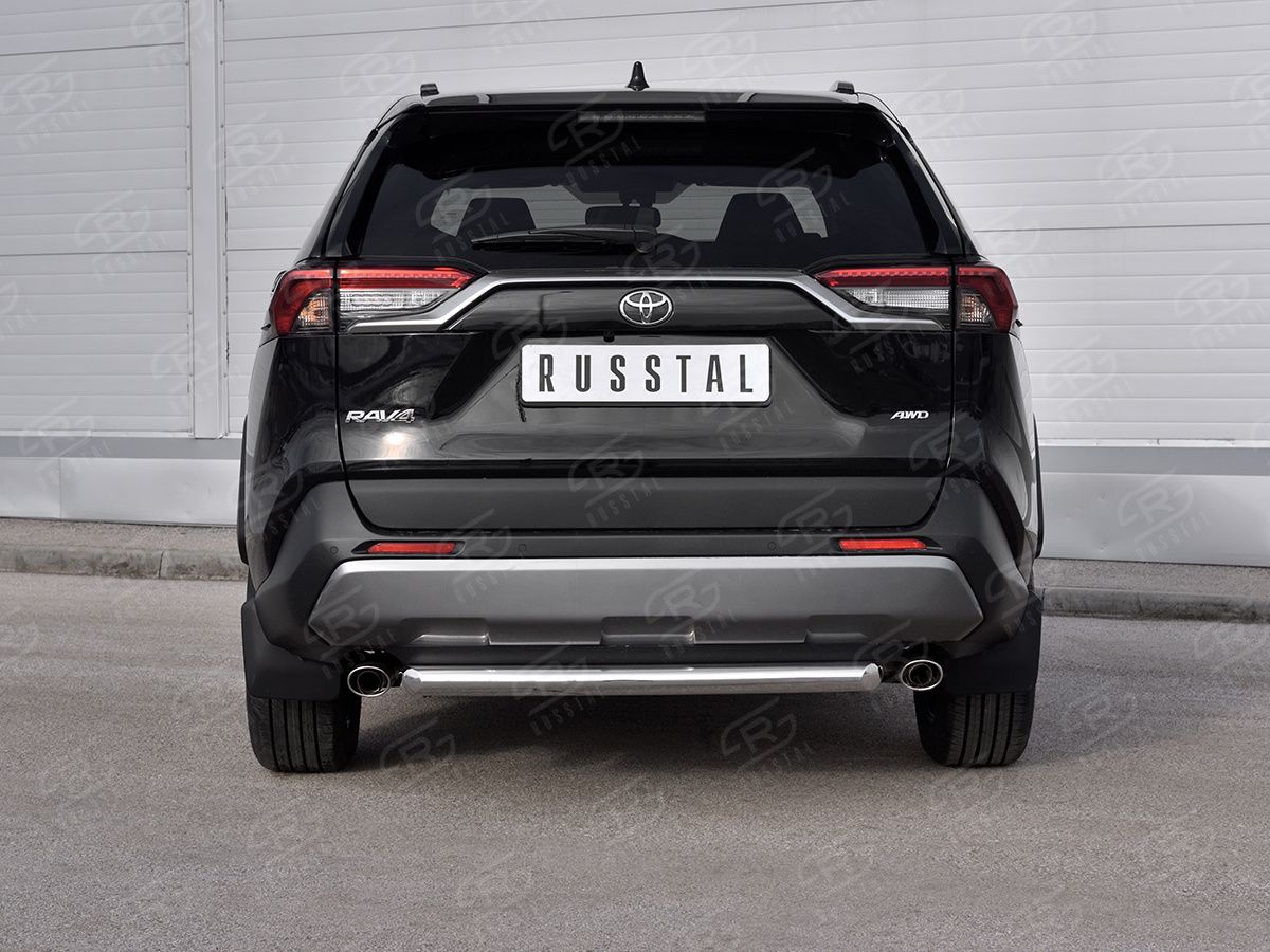 Защита RusStal заднего бампера d63 (дуга) для Toyota RAV4 V 2019-2026. Артикул TR4Z-003369