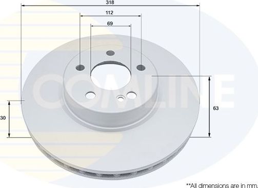 Тормозной диск Comline Comline передний для Mercedes-Benz C-Класс IV (W205, C205) 2014-2018. Артикул ADC5040V