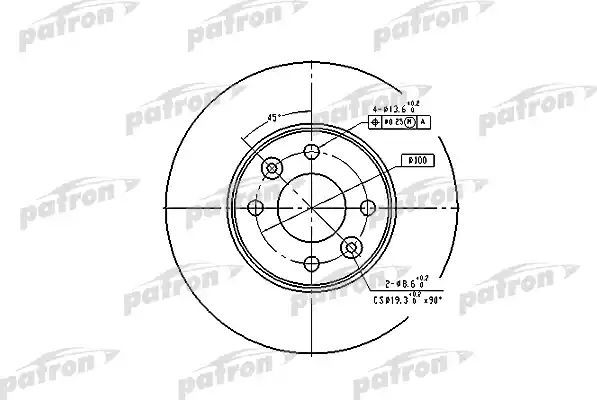 Тормозной диск Patron передний для Renault Logan II 2007-2026. Артикул PBD4364