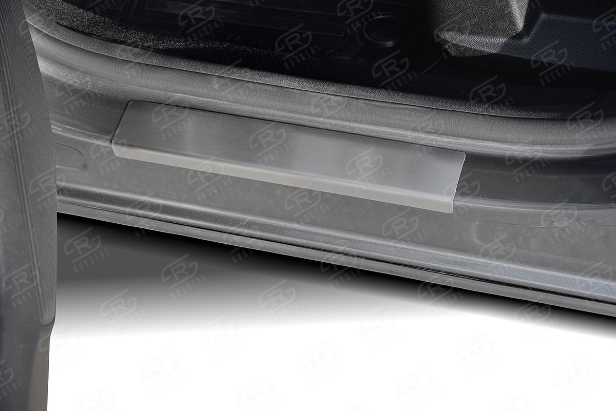 Накладки RusStal на пороги (лист нерж. шлифованный) для Renault Arkana I 2019-2026. Артикул RAR19-02