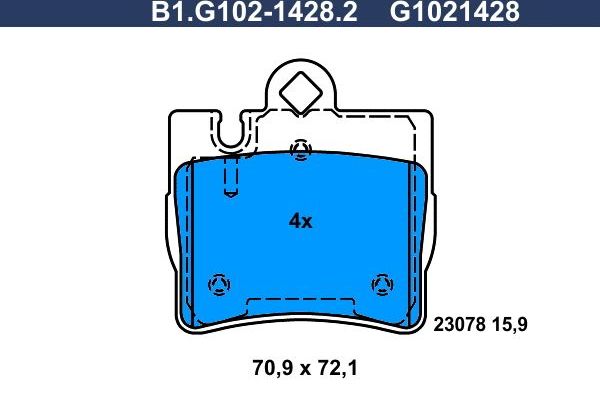 Тормозные колодки Galfer. Артикул B1.G102-1428.2