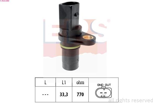 Датчик положения распредвала EPS Made in Italy - OE Equivalent. Артикул 1.953.640