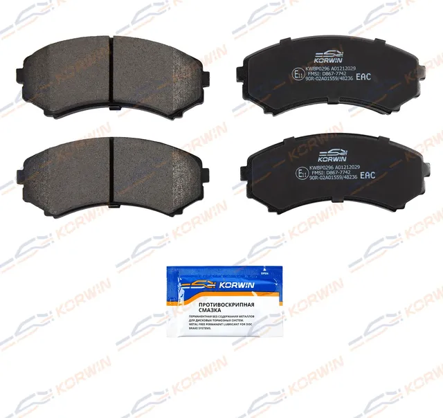 Колодки тормозные перед. Mitsubishi Pajero III 99-/Pajero IV 06-/Grandis 04 (Korwin). Артикул KWBP0296