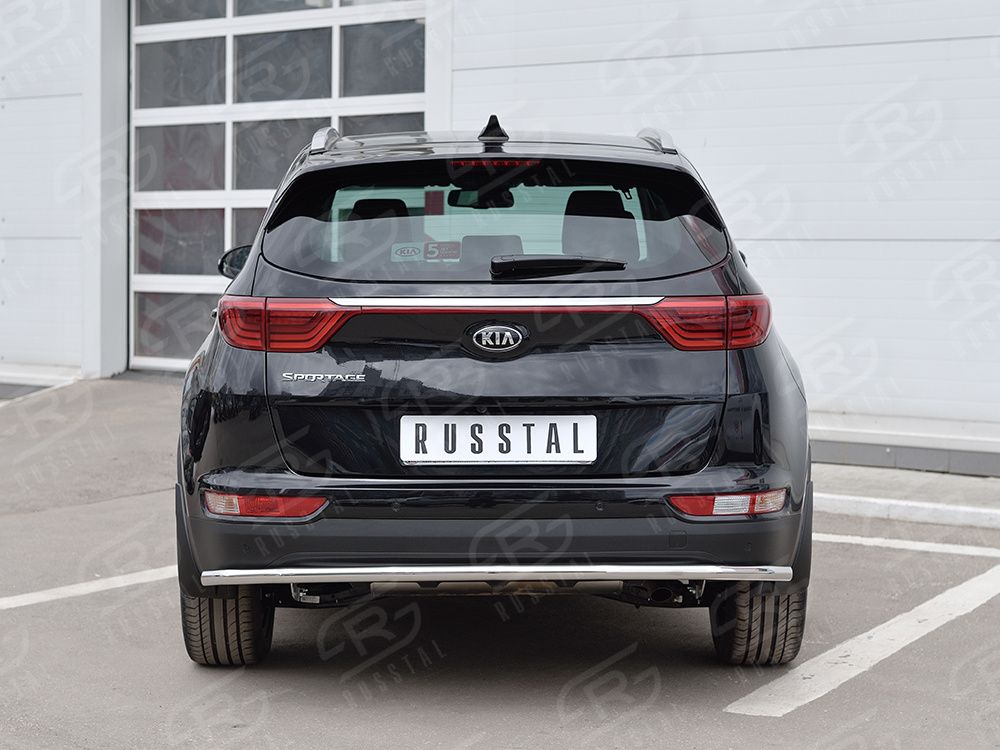 Защита RusStal заднего бампера d42 секция для Kia Sportage IV 2016-2018. Артикул KSZ-002293