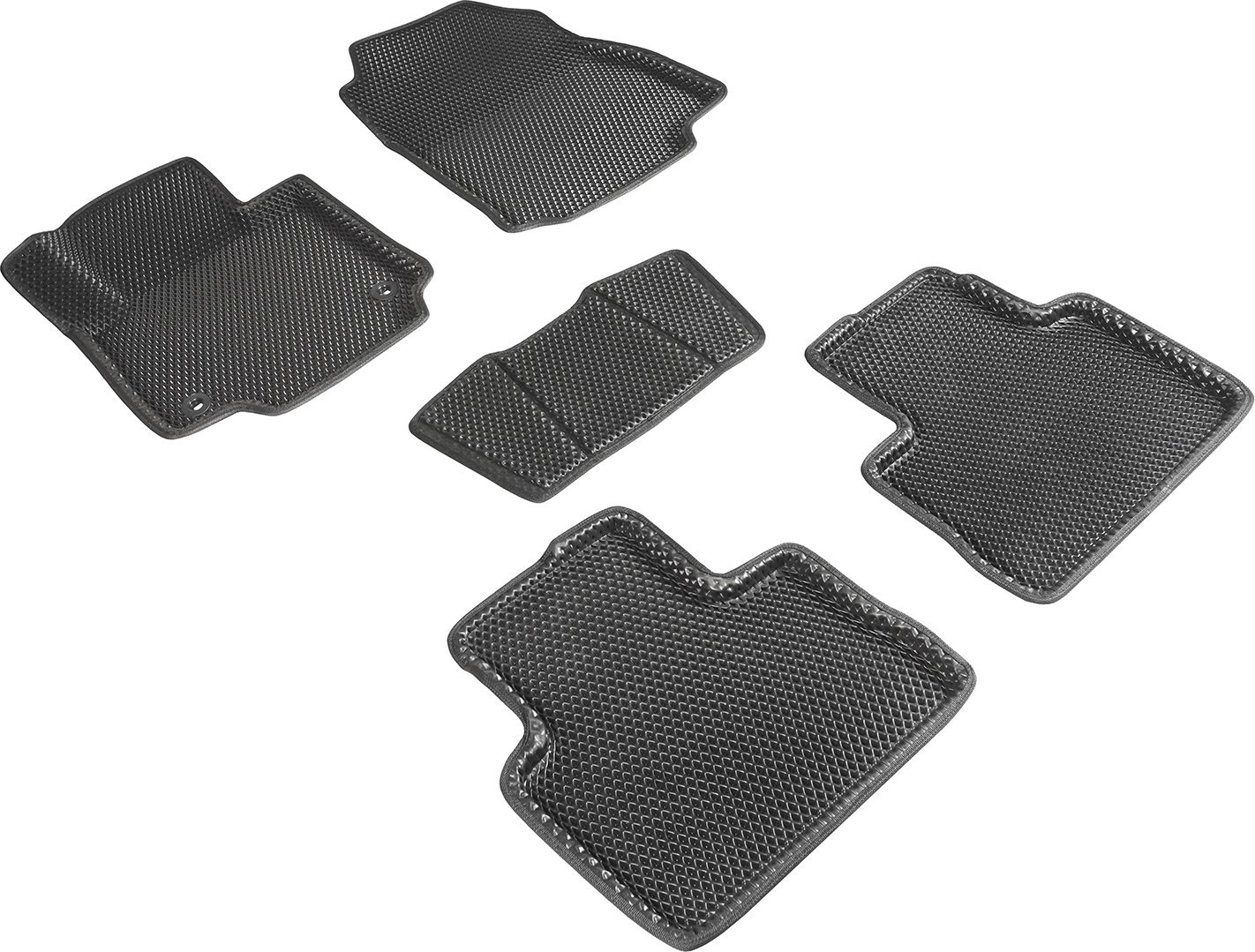 Коврики Seintex 3D EVA ромб для салона Toyota RAV 4 V МКПП 2018-2026 ЧЕРНЫЕ. Артикул 95197