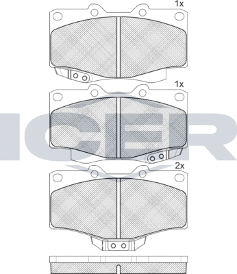 Тормозные колодки Icer передние для Great Wall Safe 2006-2009. Артикул 141007