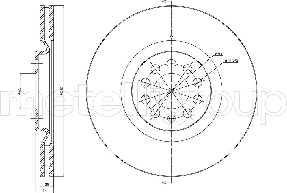 Тормозной диск Metelli. Артикул 23-0706C