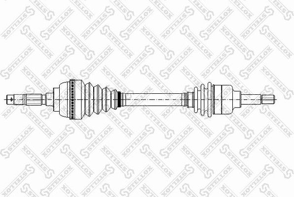 Полуось (привод в сборе, приводной вал) Stellox. Артикул 158 1052-SX