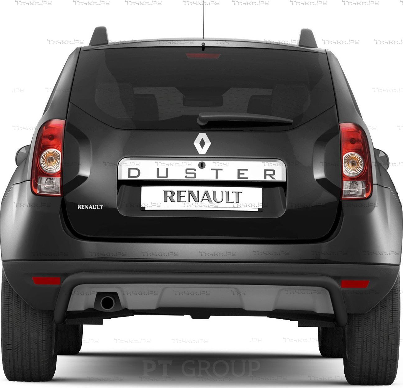 Защита PT Group заднего бампера d=51 мм ШАГРЕНЬ (ППК) для Renault Duster I 2012-2020. Артикул RDU330102