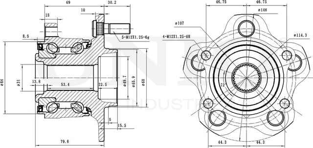 Ступица колеса с интегрированным подшипником (Unio). Артикул HUB-20162