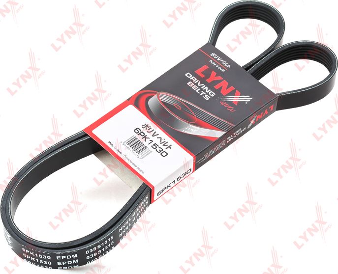 Приводной ремень поликлиновой LYNXauto. Артикул 6PK1530