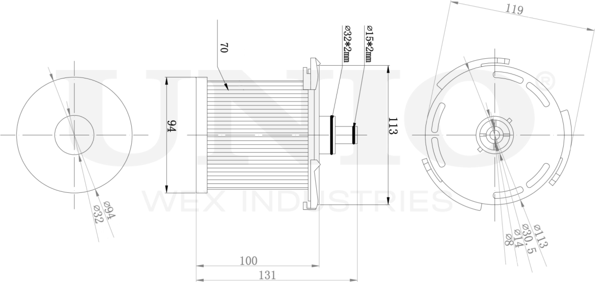 Фильтр топливный (Unio). Артикул FLT-50044
