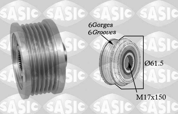 Муфта генератора обгонная Sasic для Opel Vectra C 2004-2009. Артикул 1676012