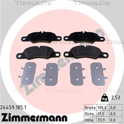 Тормозные колодки Zimmermann передние для Porsche 911 VII (991) 2011-2026. Артикул 24459.185.1