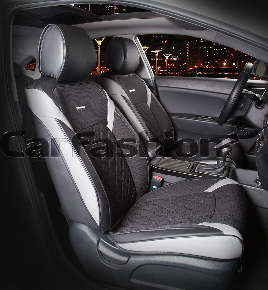 Накидки универсальные CarFashion Sting на переднее сидения авто, цвет Серый/Черный. Артикул 21961