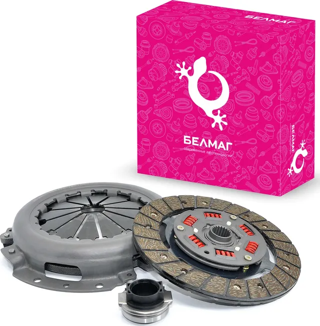 Сцепление в сборе 2190 (диск нажимной, диск ведомый, выжимной подшипник) 21810-1 (Belmag). Артикул BM0212