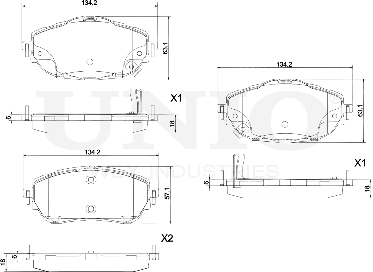 Колодки тормозные диск. передние Toyota Corolla (E170,E180) 13-, Auris (E180) 12- (Unio). Артикул BRP-20116
