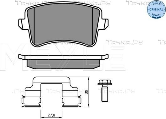 Тормозные колодки Meyle Original задние для Audi A5 I (8T) 2007-2017. Артикул 025 246 0617/K2