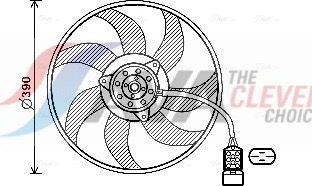 Вентилятор радиатора двигателя AVA (полимерный материал). Артикул OL7671