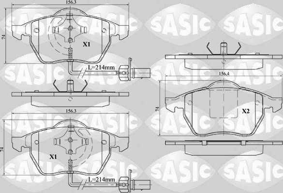 Тормозные колодки Sasic. Артикул 6216013