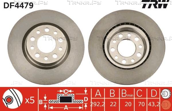 Тормозной диск TRW. Артикул DF4479