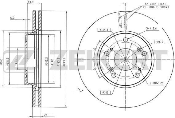 Тормозной диск Zekkert. Артикул BS-6019