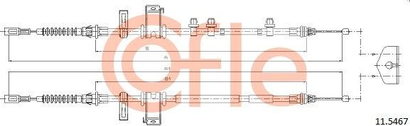 Трос ручника (тросик ручного тормоза) Cofle. Артикул 92.11.5467