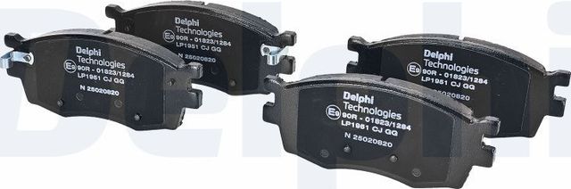 Тормозные колодки Delphi (Low-Metallic) передние для Kia Rio II 2005-2011. Артикул LP1951