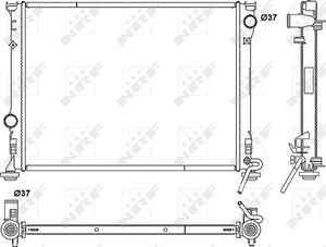 Радиатор охлаждения двигателя NRF (алюминий) для Chrysler 300C II 2011-2025. Артикул 53041