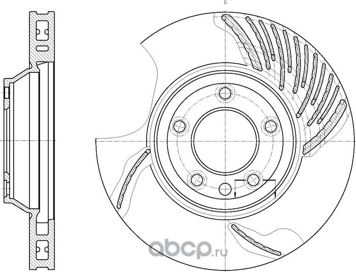 Диск тормозной вентилируемый (G-Brake). Артикул GR20205