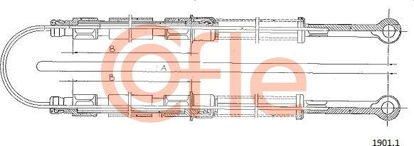 Трос ручника (тросик ручного тормоза) Cofle задний для Fiat Panda I 1980-2004. Артикул 92.1901.1