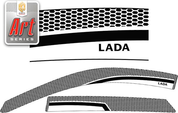 Дефлекторы СА Пластик для окон (Серия Art черная) ВАЗ Lada Granta хэтчбэк 2014–2026. Артикул 2010031510469