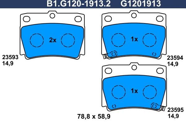 Тормозные колодки Galfer. Артикул B1.G120-1913.2