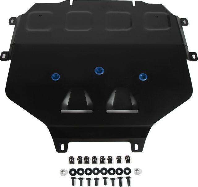 Защита алюминиевая Rival для КПП Rival (черная) для Porsche Cayenne III 2017-2026 (устанавл-ся совместно с 333.4615.1). Артикул 333.4616.1