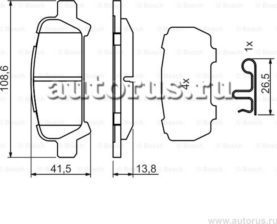 Колодки тормозные дисковые (Bosch). Артикул 0986494445