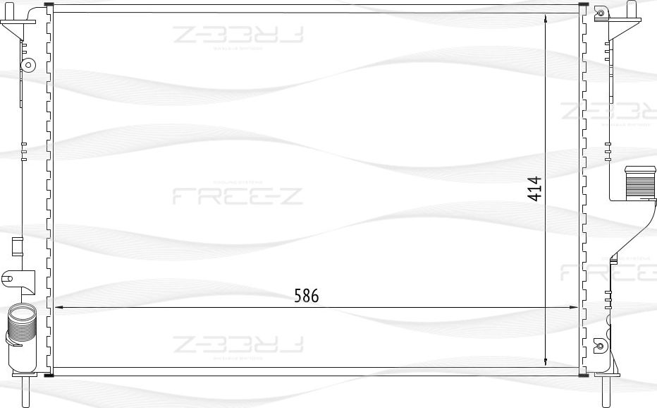 Радиатор RENAULT LOGAN/SANDERO 06- 1.2-1.6/1.5D охлаждения (Free-Z). Артикул KK0180