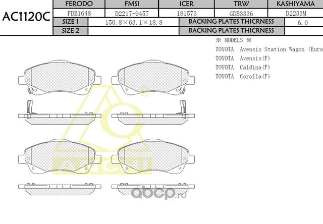 Тормозные колодки (Anchi) Anchi. Артикул AC1120C