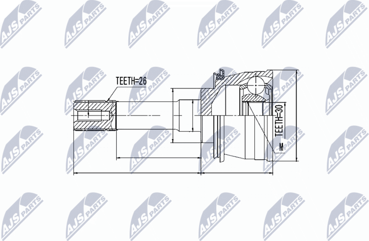 Шрус наружный (граната) NTY. Артикул NPZ-SU-028