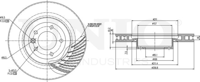 Диск тормозной (Unio). Артикул BRD-20587