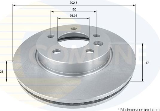 Тормозной диск Comline COATED для Volkswagen Amarok I 2010-2026. Артикул ADC2604V